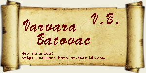 Varvara Batovac vizit kartica